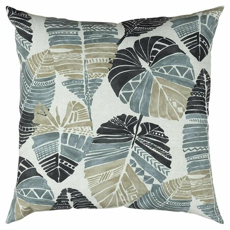 PALACEDESIGNS Gray Tropical Leaves Indoor & Outdoor Throw Pillow PA3650680